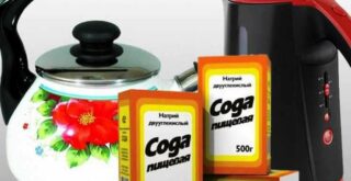 как почистить чайник содой